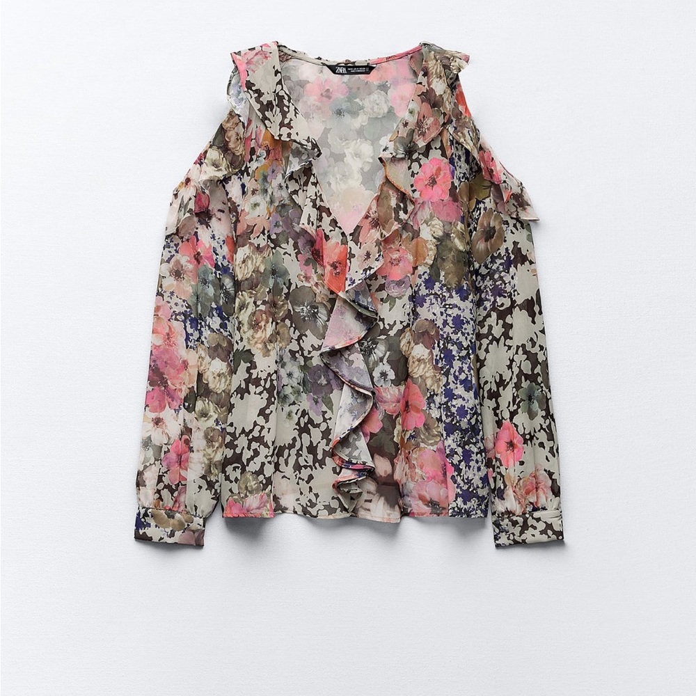 ❌SOLD❌ ZARA Floral Print Shirt - Picture 7 of 9